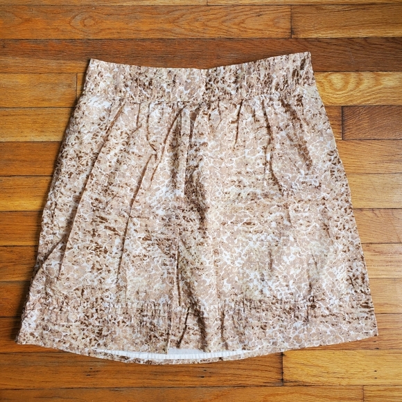 Ann Taylor Loft a-line brown‎ print 100% cotton skirt size 2 - Picture 1 of 8